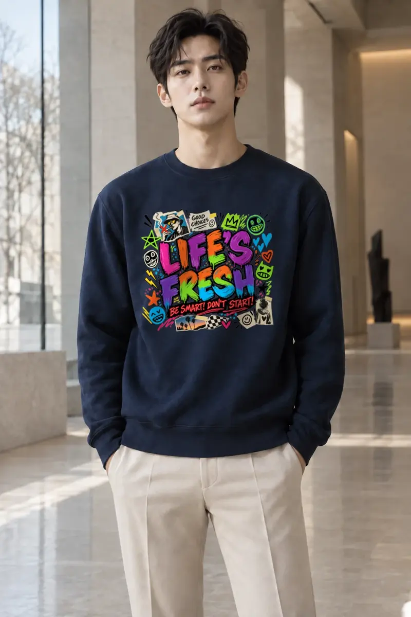 "Lifes Fresh Graffiti" Heavy Blend Unisex Crewneck Sweatshirt | Gildan 18000