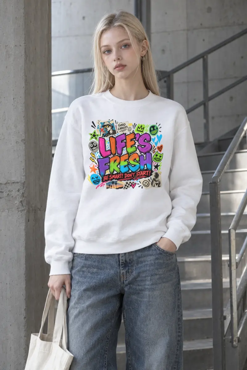 "Lifes Fresh Graffiti" Heavy Blend Unisex Crewneck Sweatshirt