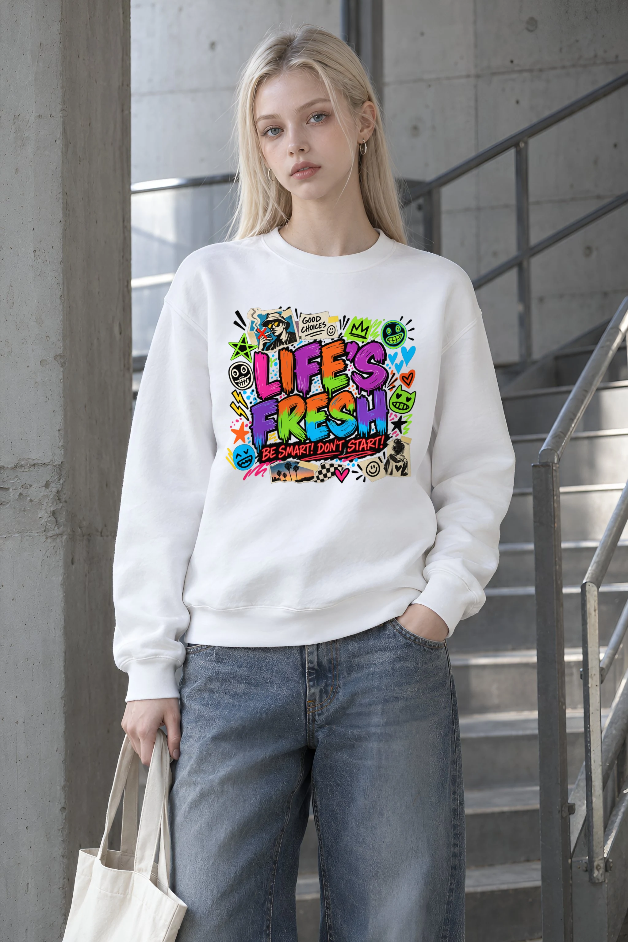 "Lifes Fresh Graffiti" Heavy Blend Unisex Crewneck Sweatshirt