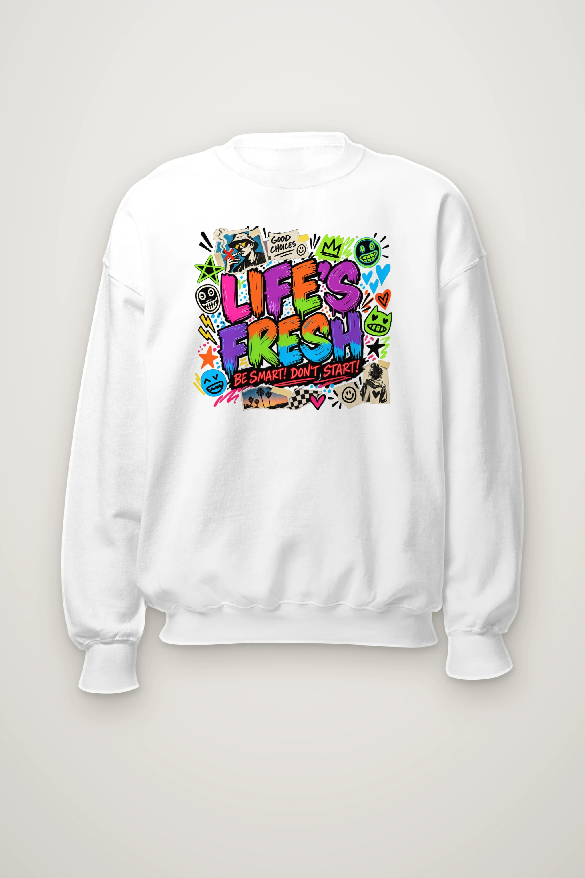 "Lifes Fresh Graffiti" Heavy Blend Unisex Crewneck Sweatshirt
