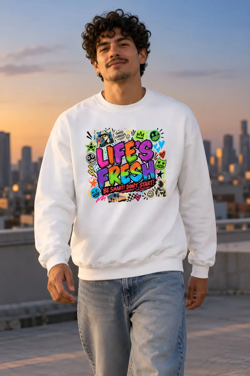 "Lifes Fresh Graffiti" Heavy Blend Unisex Crewneck Sweatshirt