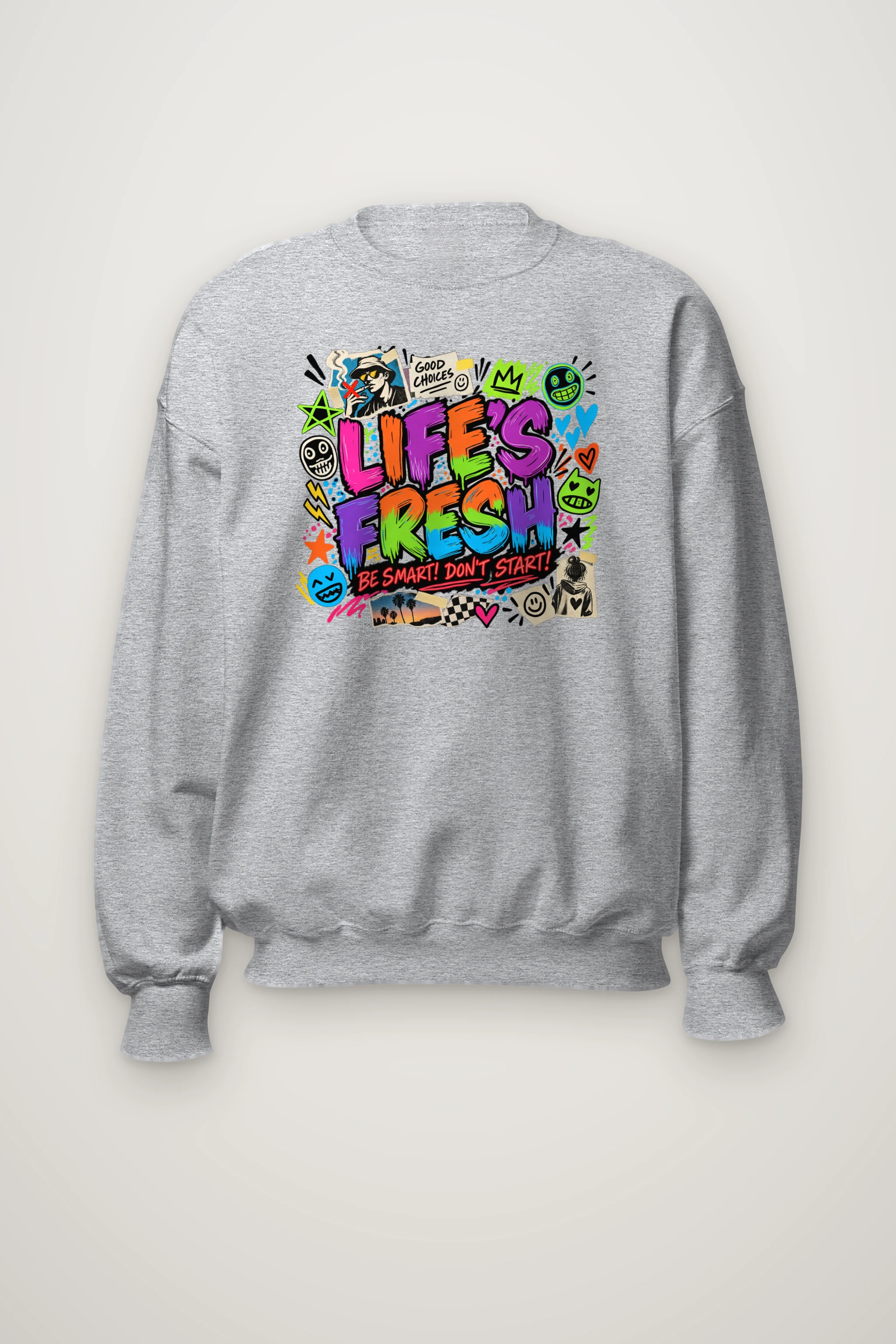 "Lifes Fresh Graffiti" Heavy Blend Unisex Crewneck Sweatshirt