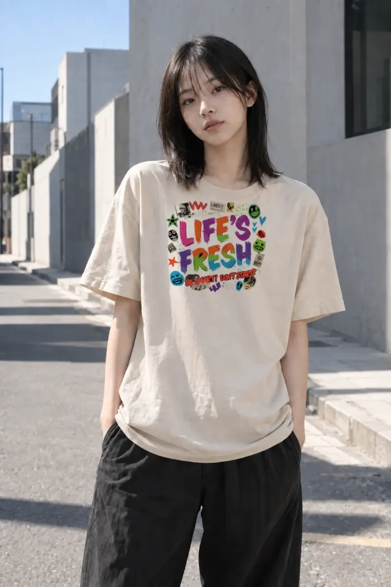 "Life’s Fresh Graffiti" Heavyweight Unisex Crewneck T-shirt | Gildan 5000
