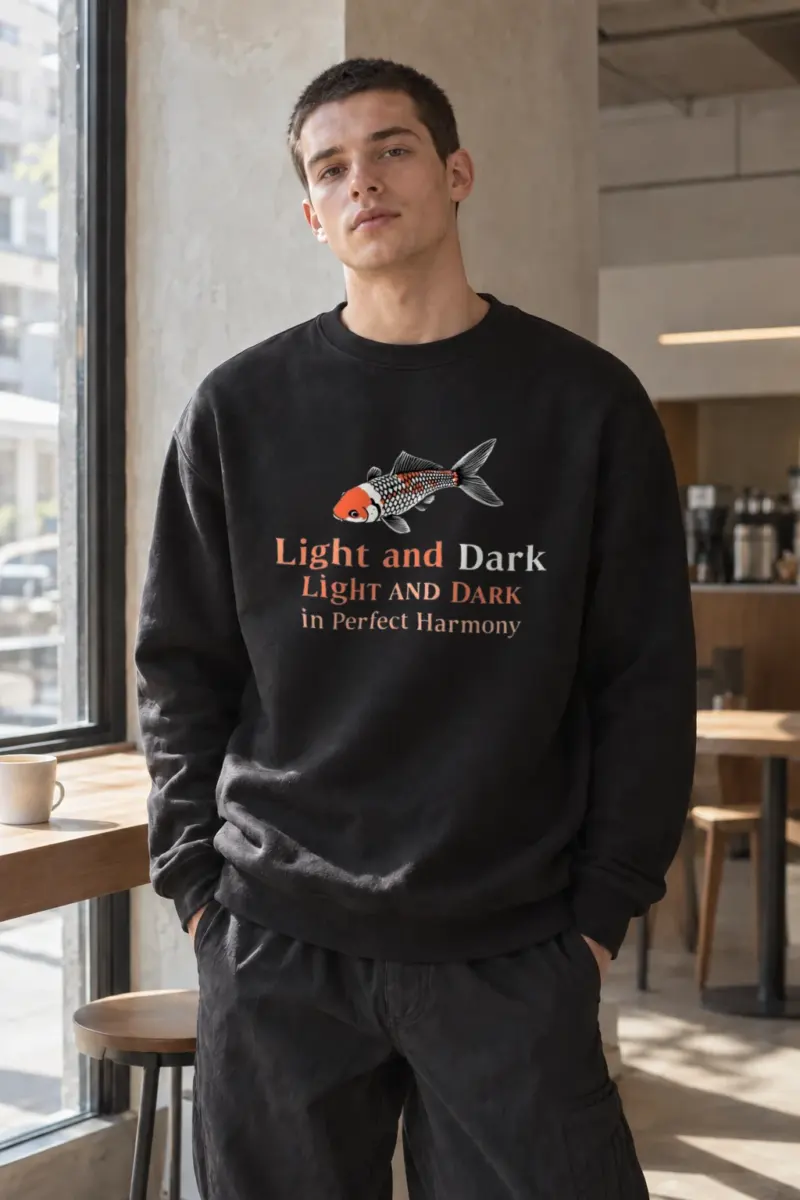 "Light and Dark" Heavy Blend Unisex Crewneck Sweatshirt | Gildan 18000