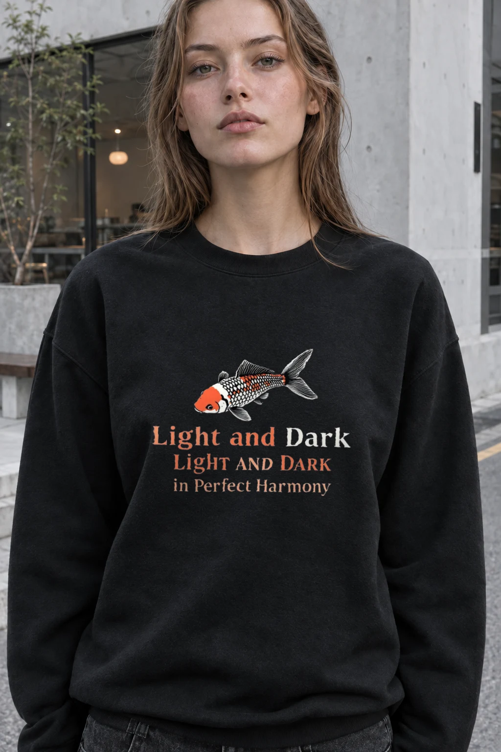 "Light and Dark" Heavy Blend Unisex Crewneck Sweatshirt | Gildan 18000