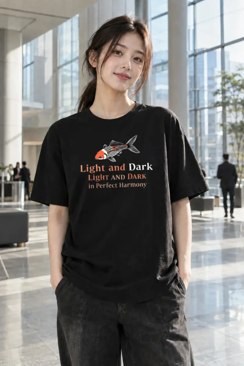"Light And Dark" Heavyweight Unisex Crewneck T-shirt | Gildan 5000