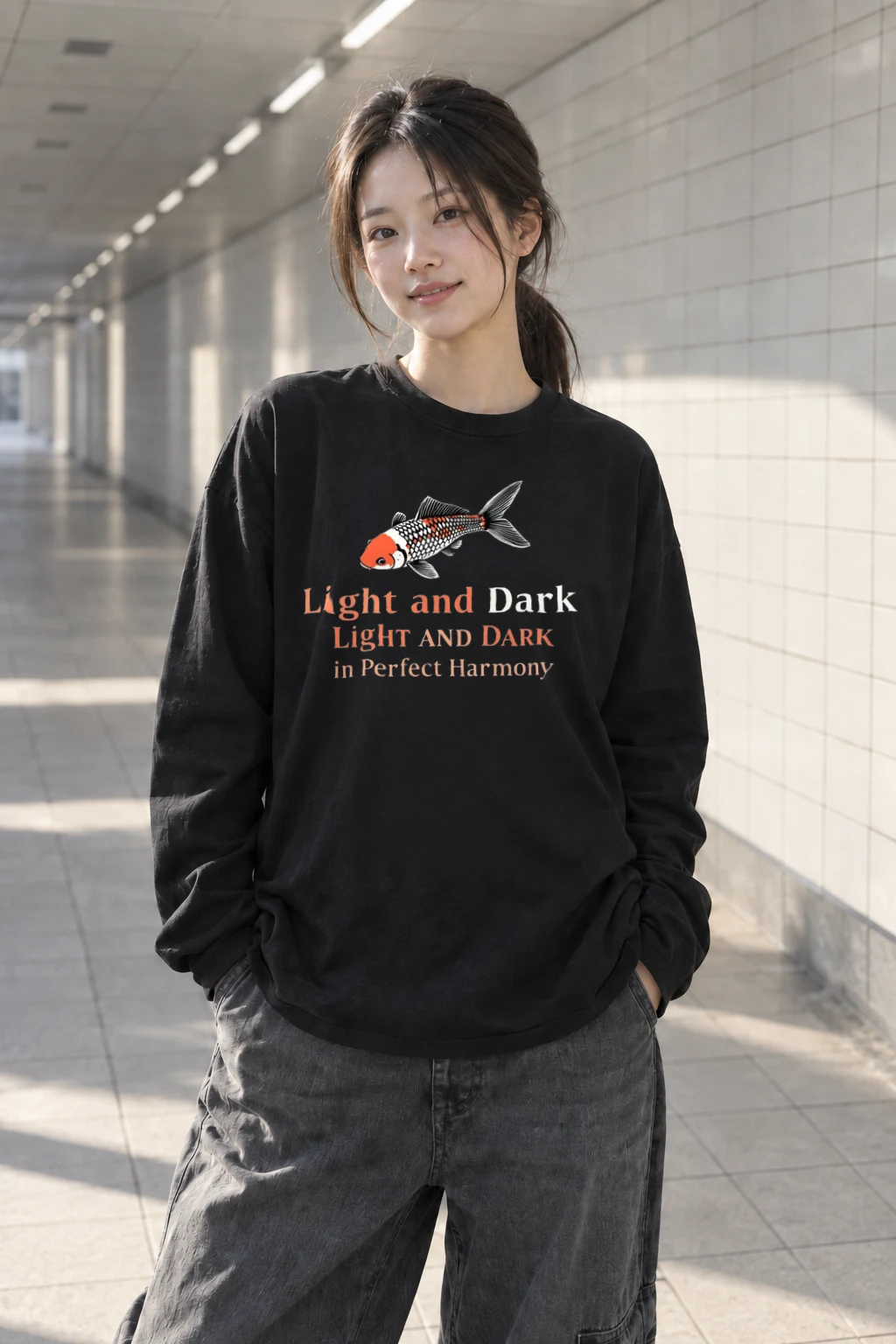 "Light and Dark" Unisex Longsleeve T-shirt | Gildan 2400