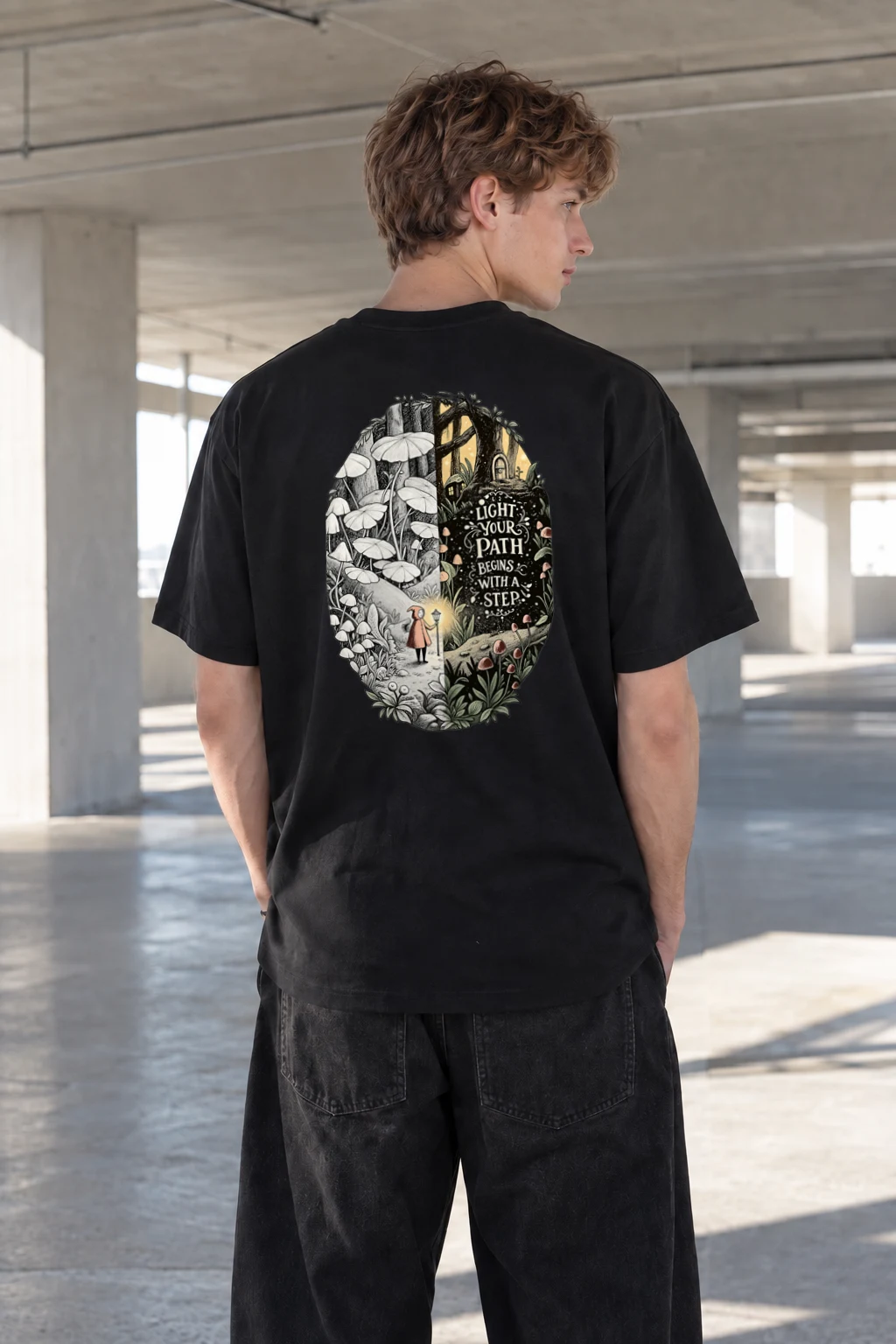 "Light Your Path" Heavyweight Unisex Crewneck T-shirt | Gildan 5000