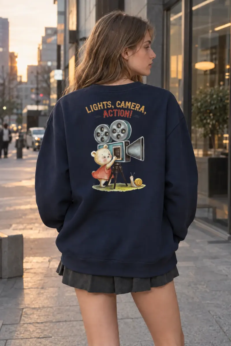 "Lights, Camera, Action!" Heavy Blend Unisex Crewneck Sweatshirt | Gildan 18000