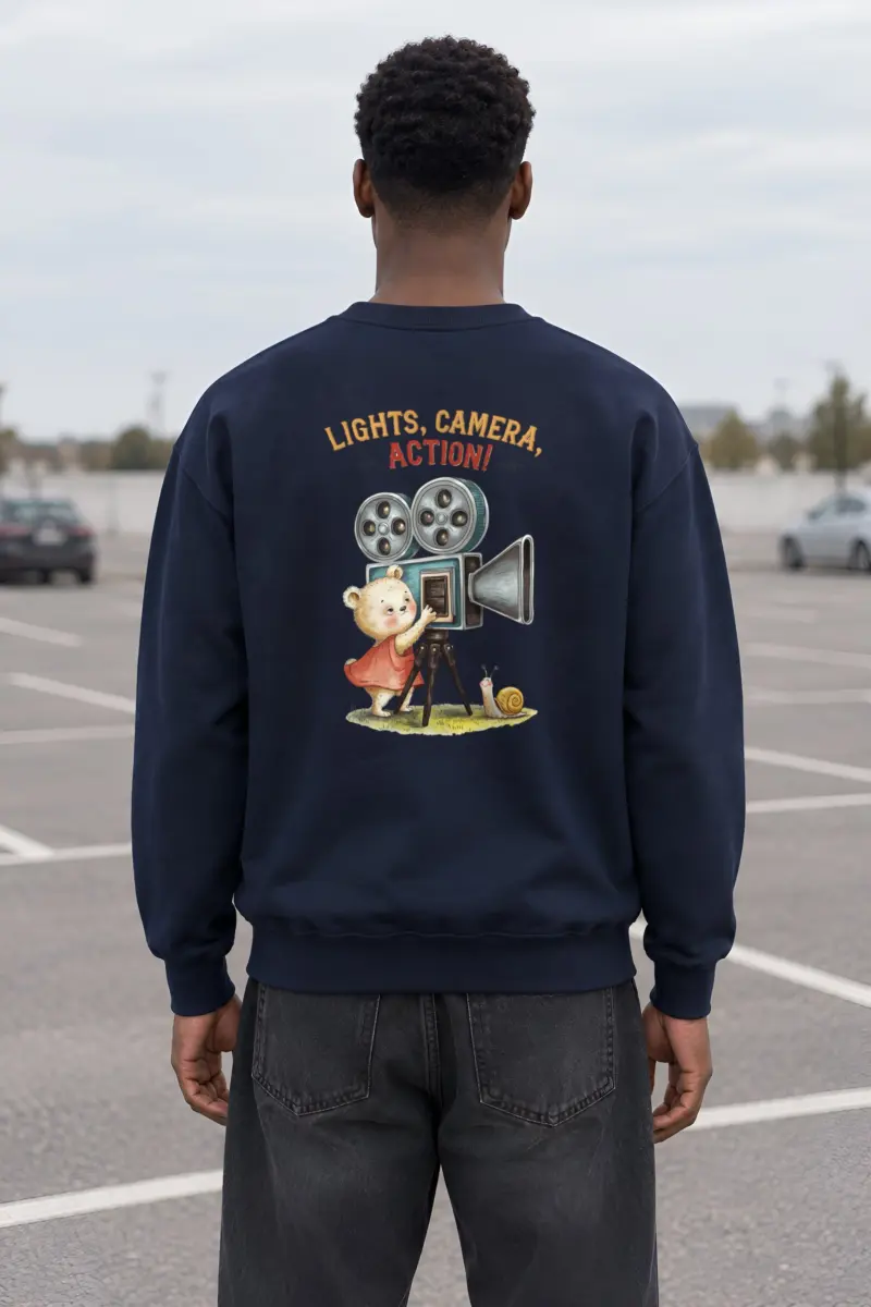 "Lights, Camera, Action!" Heavy Blend Unisex Crewneck Sweatshirt