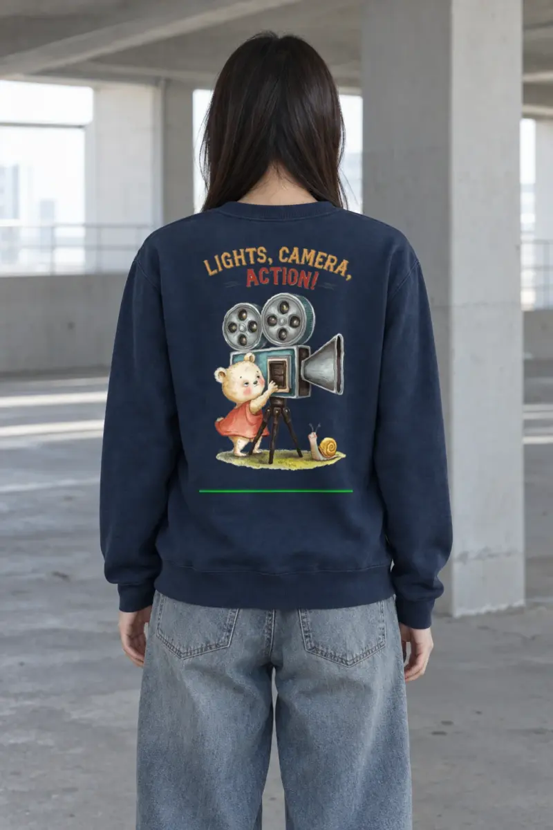 "Lights, Camera, Action!" Heavy Blend Unisex Crewneck Sweatshirt | Gildan 18000