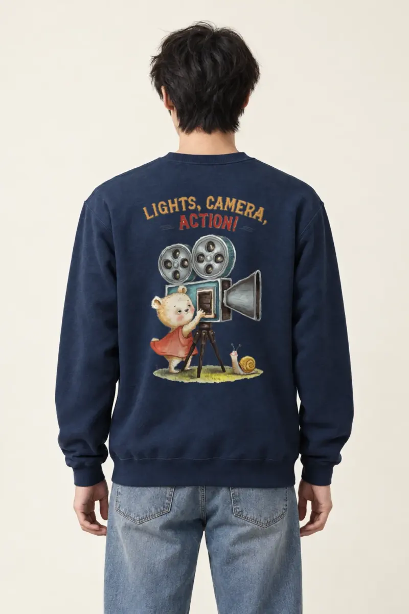 "Lights, Camera, Action!" Heavy Blend Unisex Crewneck Sweatshirt | Gildan 18000