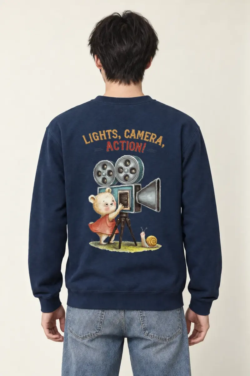 "Lights, Camera, Action!" Heavy Blend Unisex Crewneck Sweatshirt