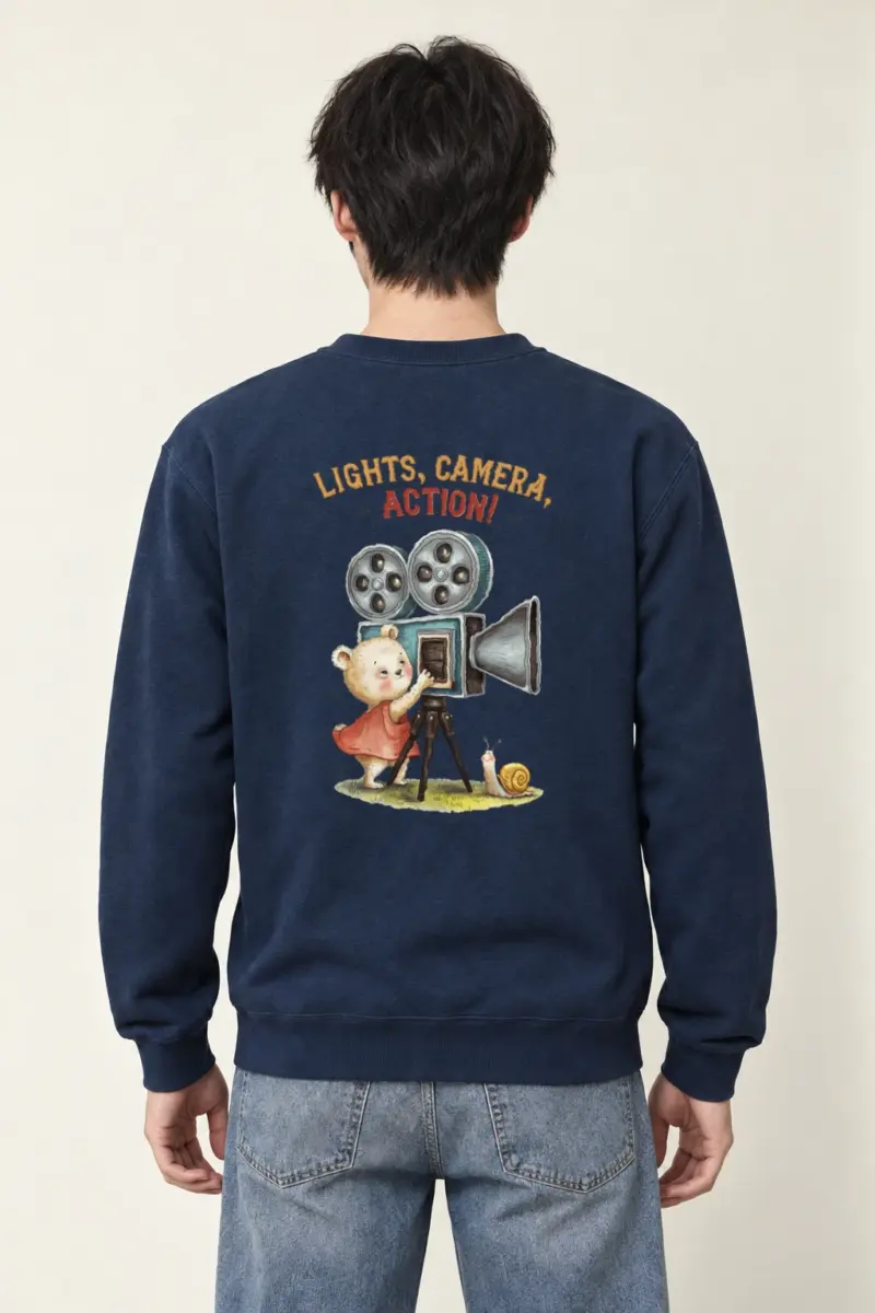 "Lights, Camera, Action!" Heavy Blend Unisex Crewneck Sweatshirt