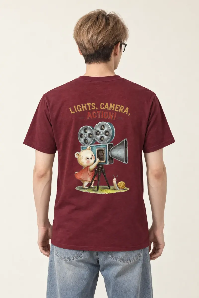 "Lights Camera Action" Heavyweight Unisex Crewneck T-shirt