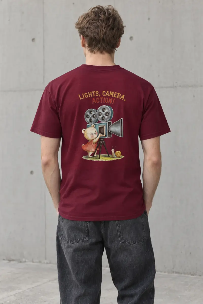 "Lights Camera Action" Heavyweight Unisex Crewneck T-shirt