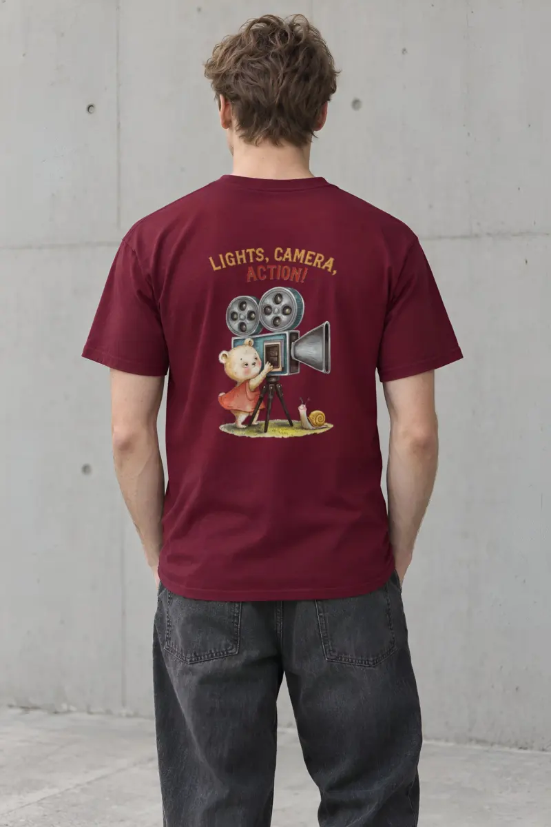 "Lights Camera Action" Heavyweight Unisex Crewneck T-shirt