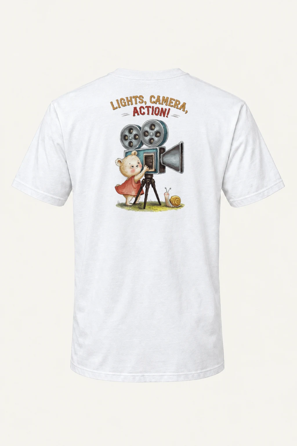 "Lights Camera Action" Heavyweight Unisex Crewneck T-shirt | Gildan 5000