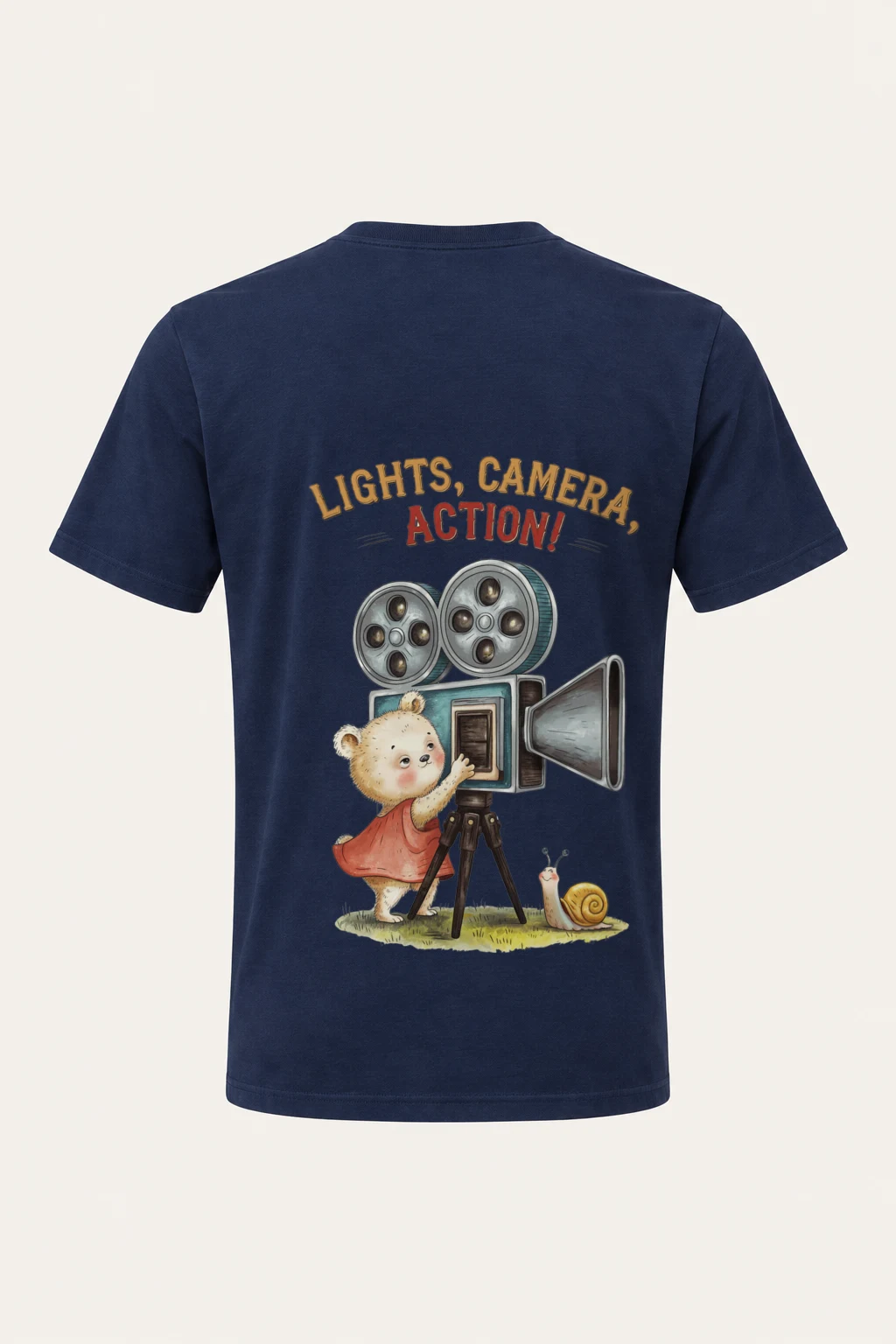 "Lights Camera Action" Heavyweight Unisex Crewneck T-shirt | Gildan 5000