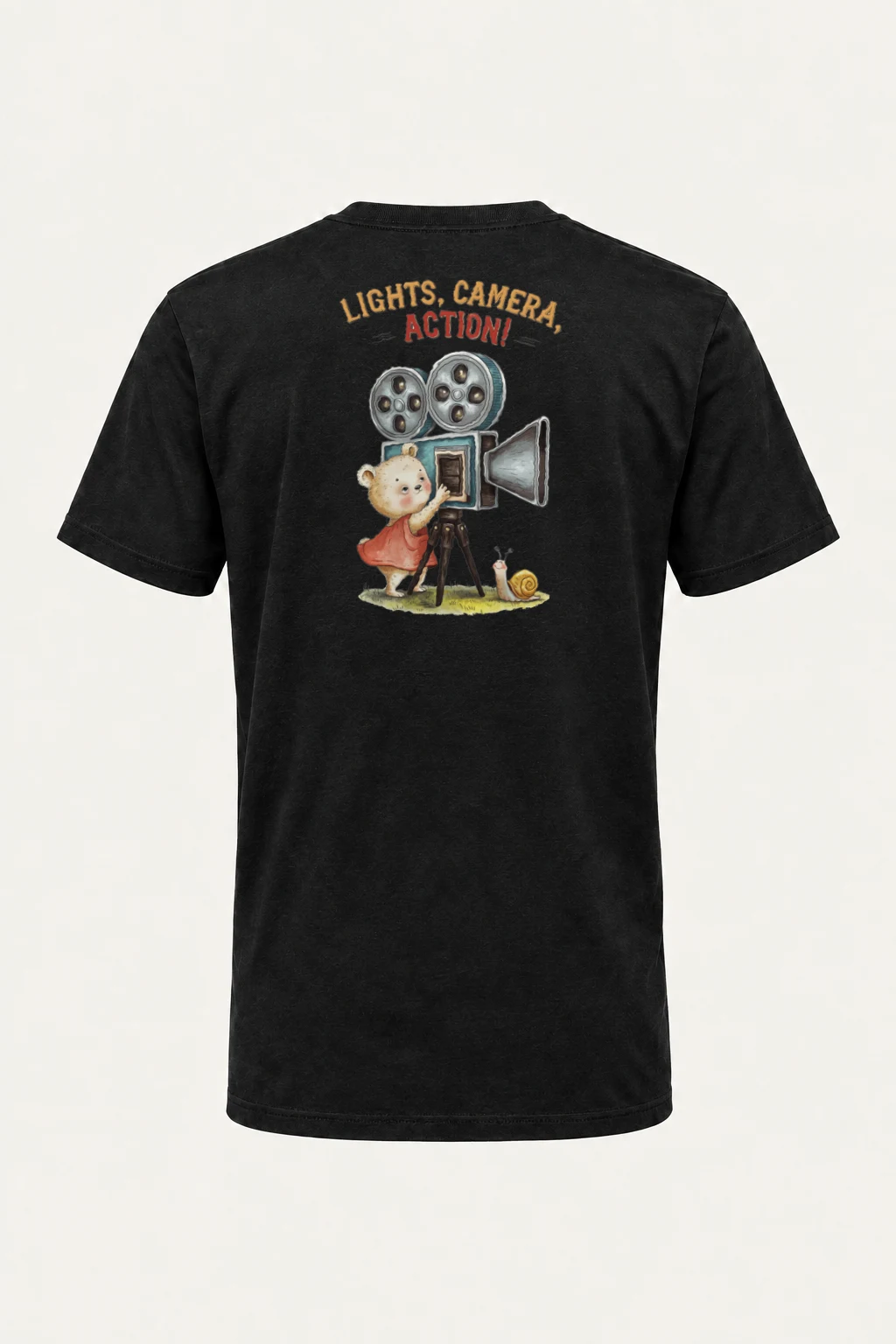 "Lights Camera Action" Heavyweight Unisex Crewneck T-shirt | Gildan 5000