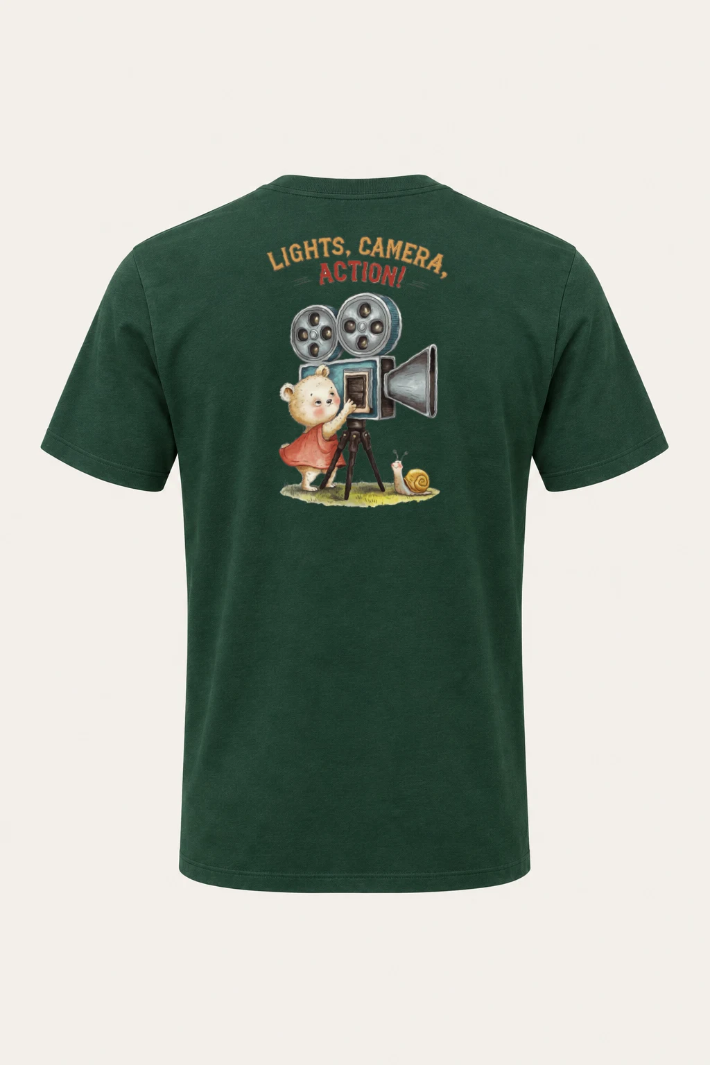 "Lights Camera Action" Heavyweight Unisex Crewneck T-shirt | Gildan 5000