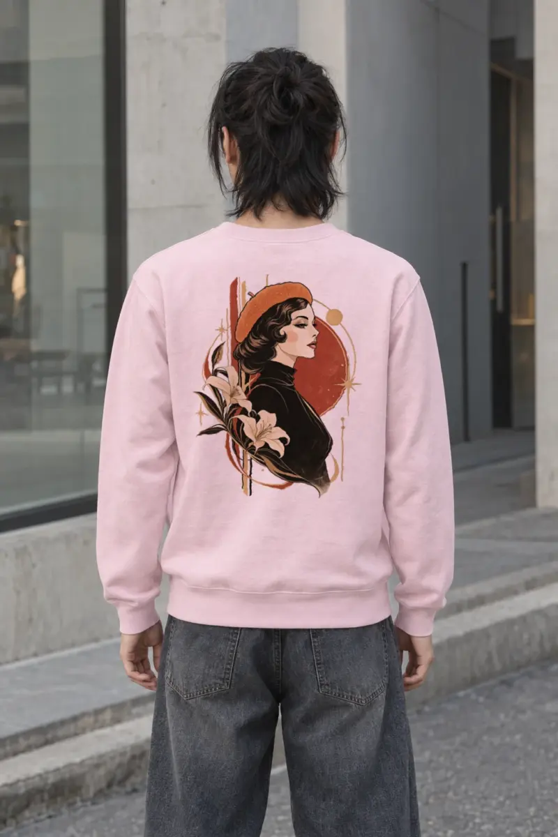 "Lily Beret Muse" Heavy Blend Unisex Crewneck Sweatshirt | Gildan 18000
