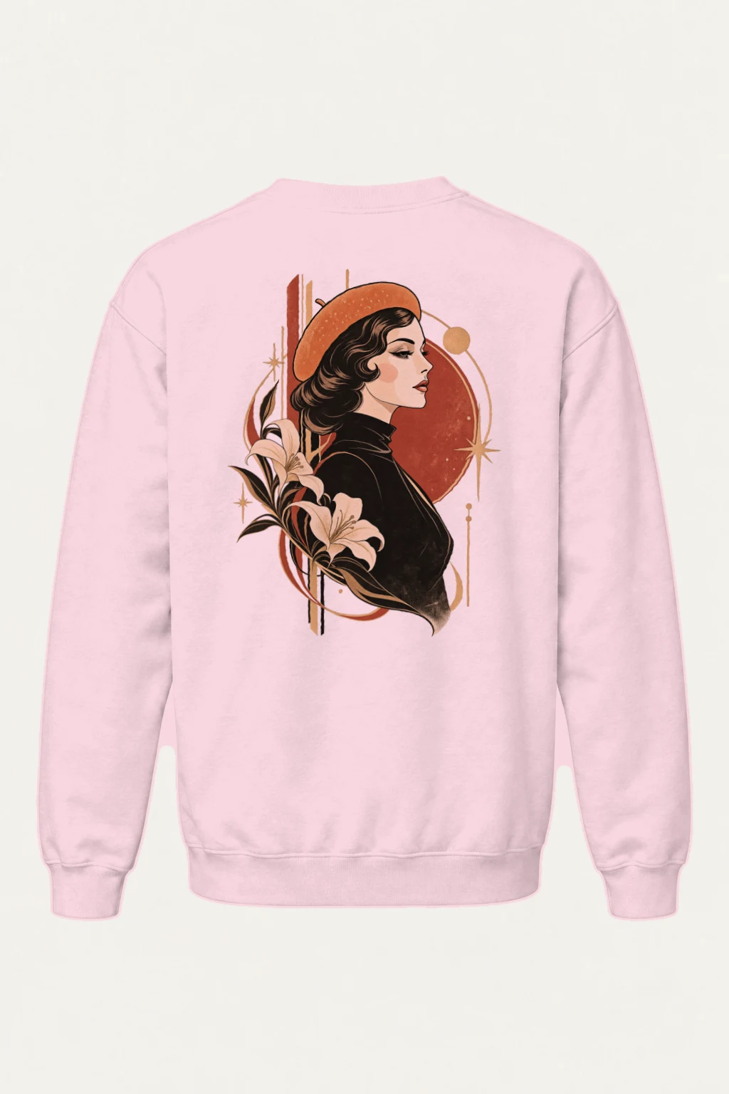 "Lily Beret Muse" Heavy Blend Unisex Crewneck Sweatshirt | Gildan 18000