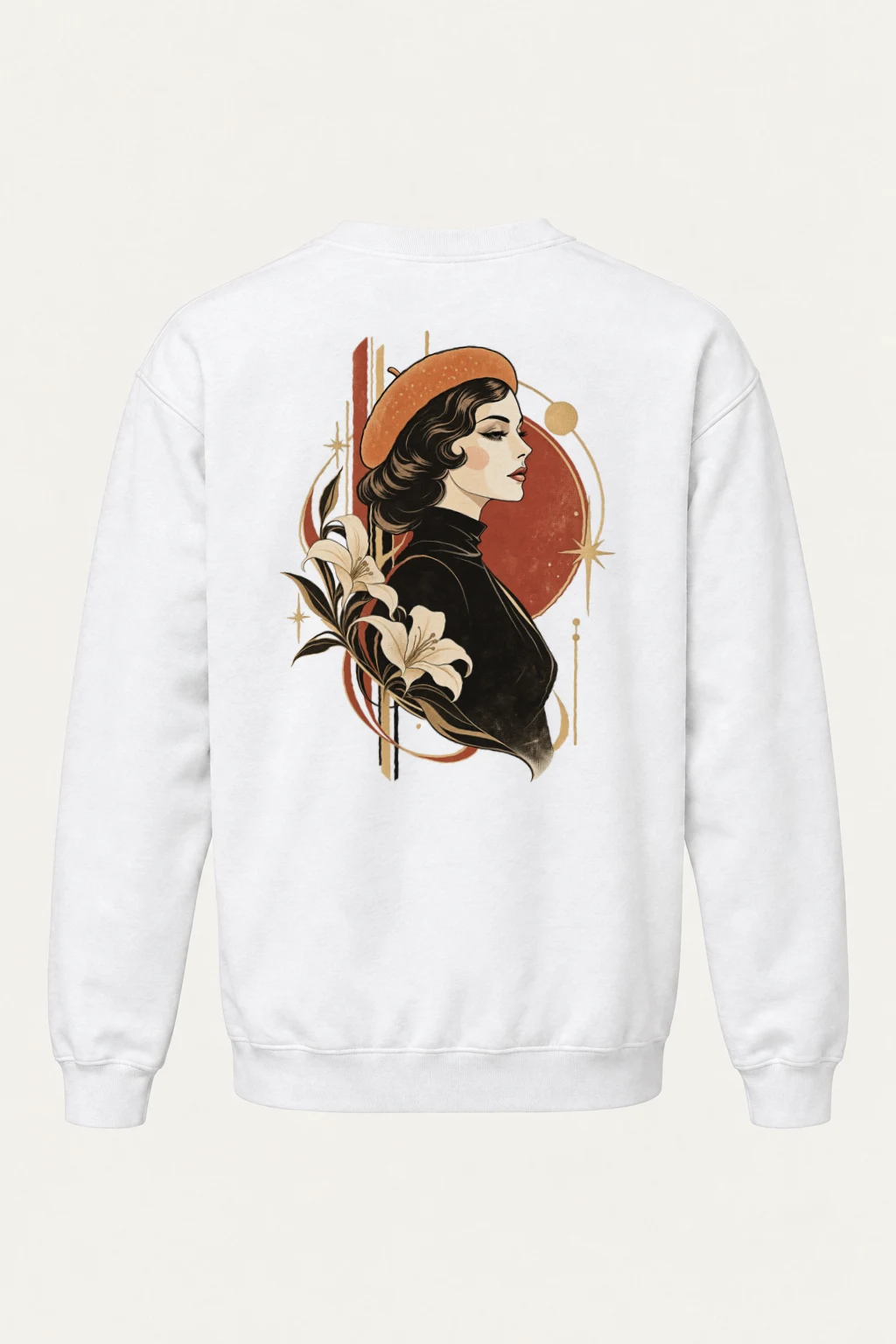 "Lily Beret Muse" Heavy Blend Unisex Crewneck Sweatshirt | Gildan 18000