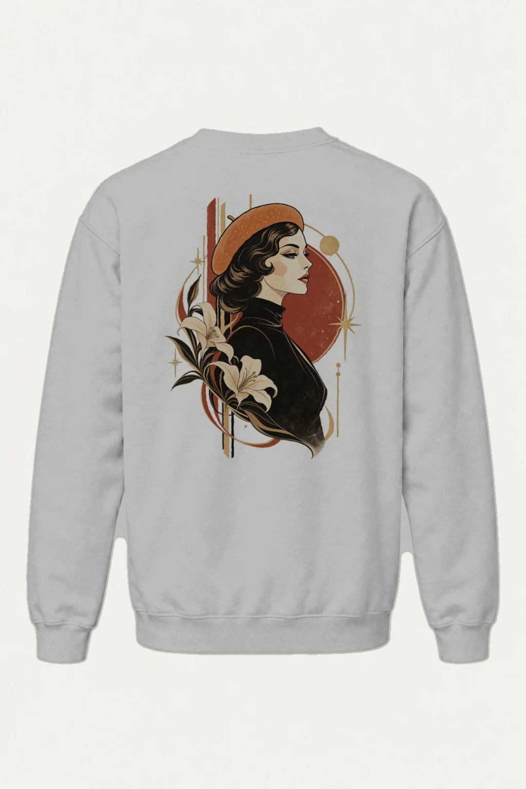 "Lily Beret Muse" Heavy Blend Unisex Crewneck Sweatshirt | Gildan 18000