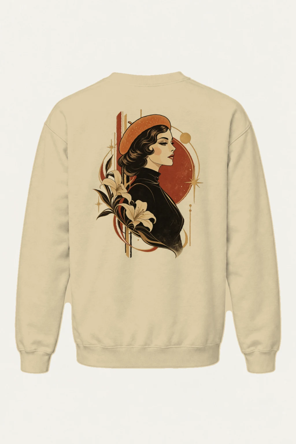 "Lily Beret Muse" Heavy Blend Unisex Crewneck Sweatshirt | Gildan 18000