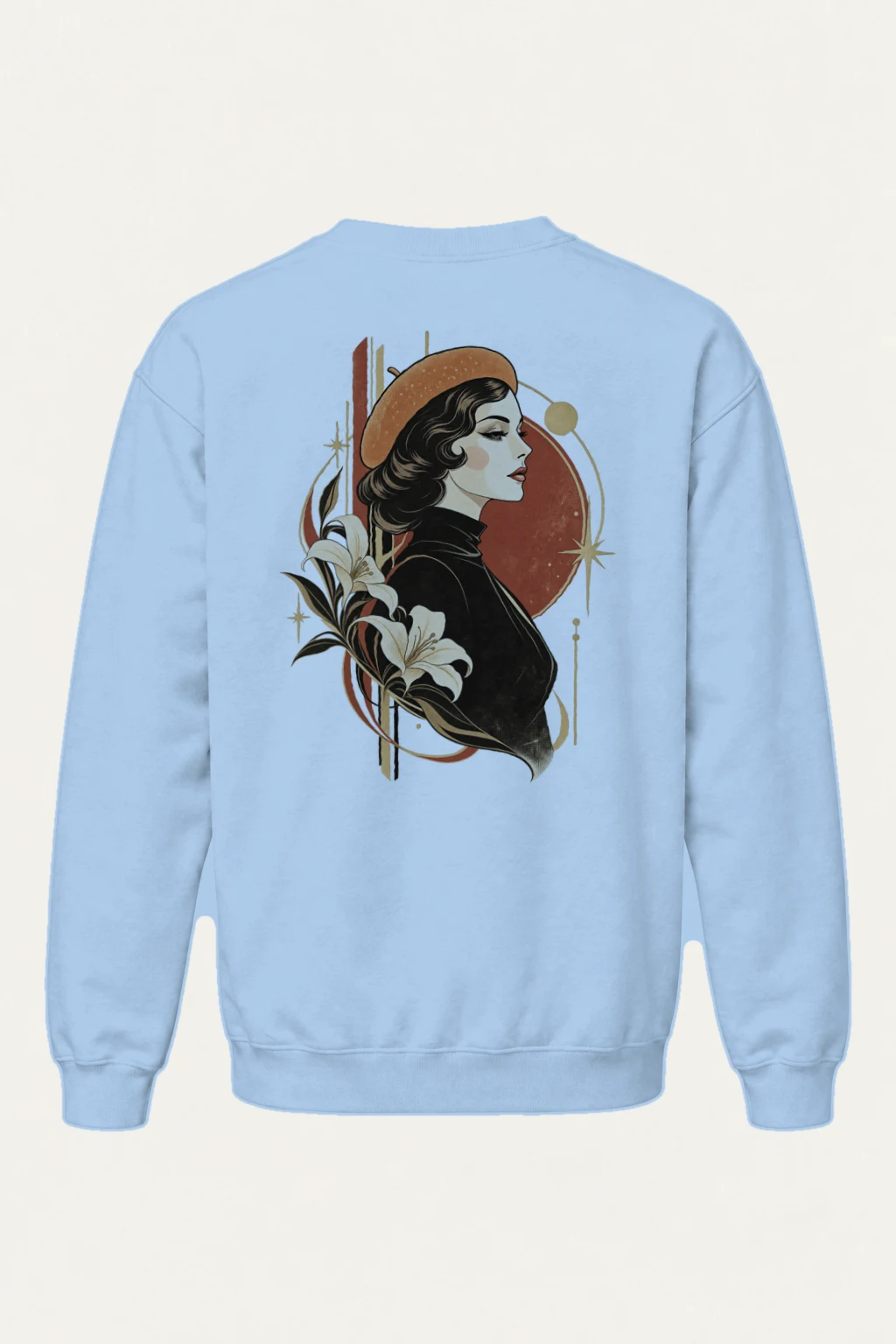 "Lily Beret Muse" Heavy Blend Unisex Crewneck Sweatshirt | Gildan 18000