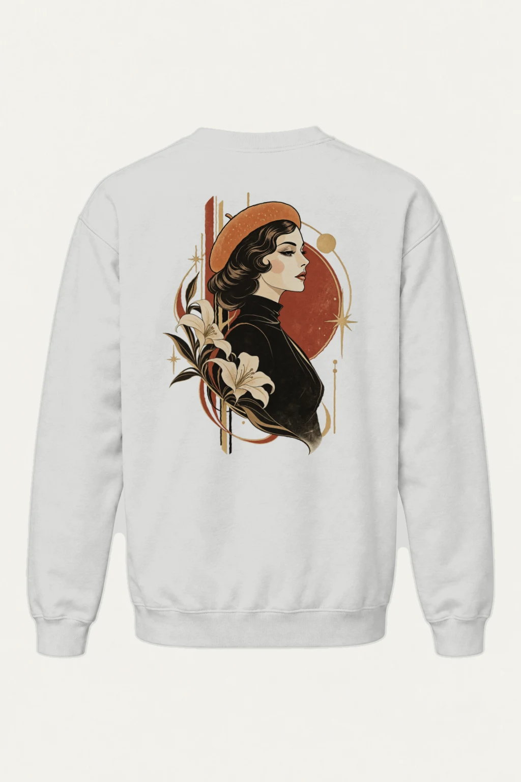 "Lily Beret Muse" Heavy Blend Unisex Crewneck Sweatshirt | Gildan 18000