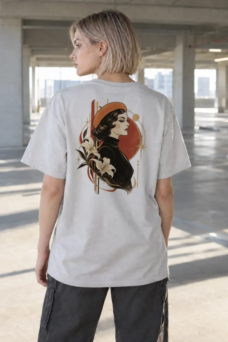 "Lily Beret Muse" Heavyweight Unisex Crewneck T-shirt | Gildan 5000