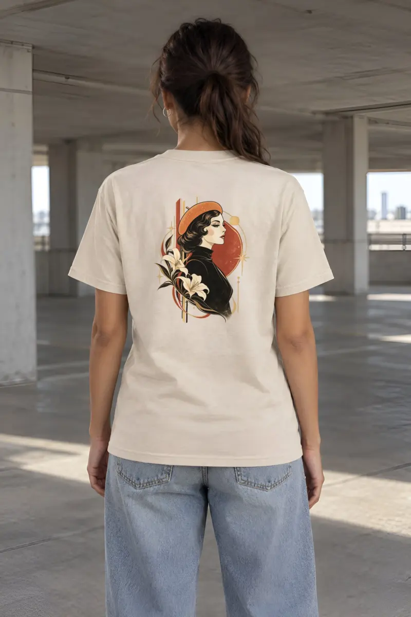 "Lily Beret Muse" Heavyweight Unisex Crewneck T-shirt
