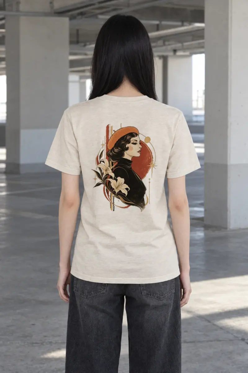 "Lily Beret Muse" Heavyweight Unisex Crewneck T-shirt