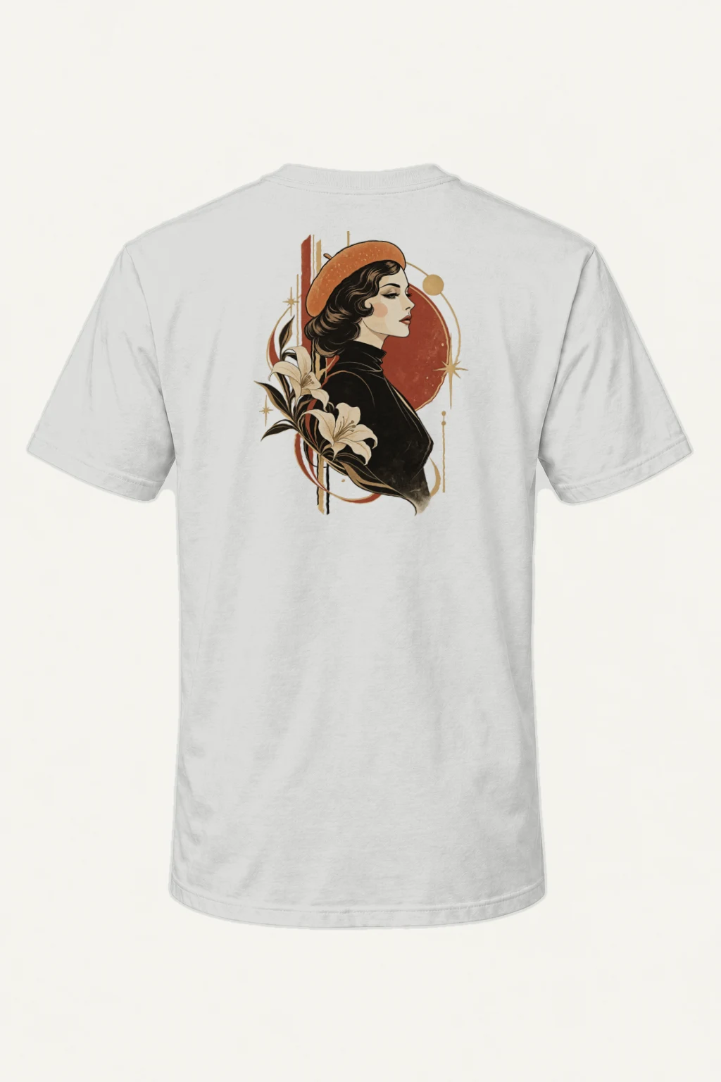 "Lily Beret Muse" Heavyweight Unisex Crewneck T-shirt | Gildan 5000