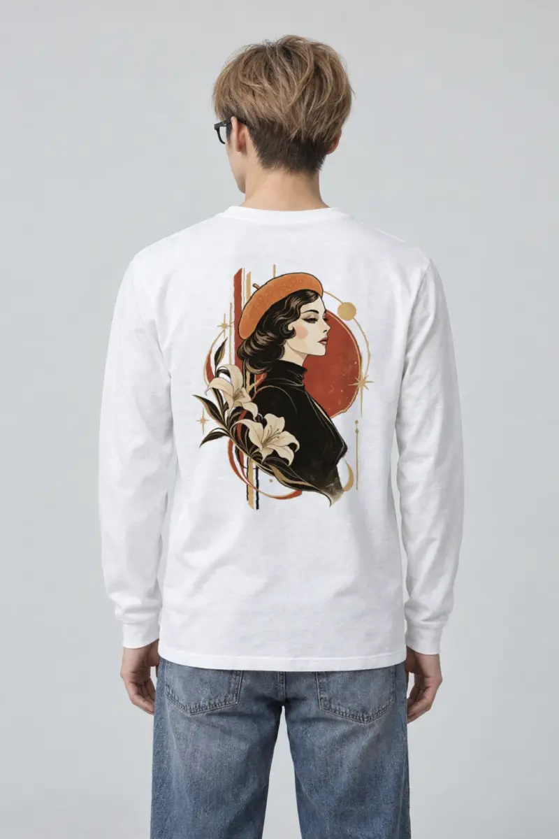"Lily Beret Muse" Unisex Longsleeve T-shirt | Gildan 2400