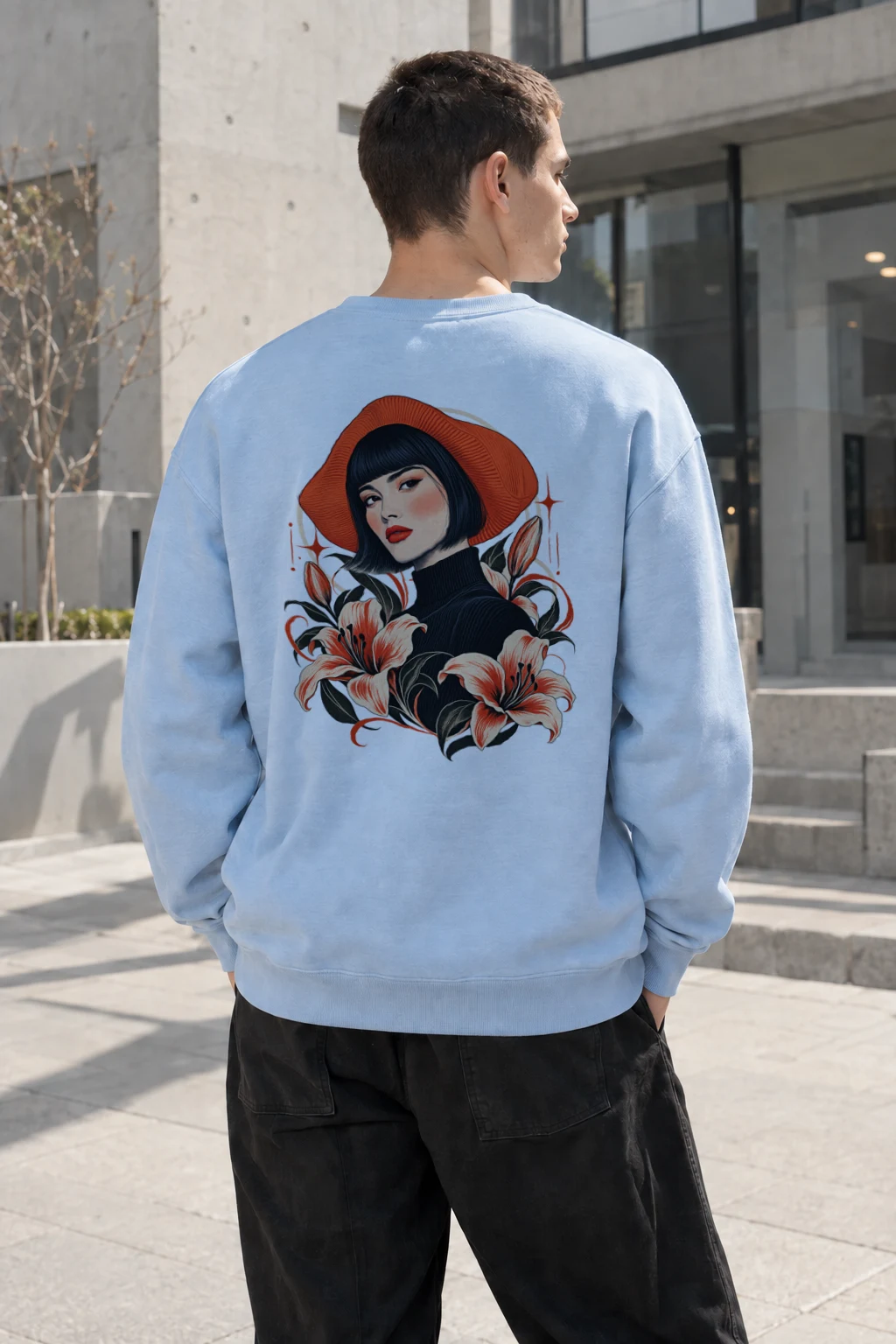 "Lily Hat Muse" Heavy Blend Unisex Crewneck Sweatshirt | Gildan 18000