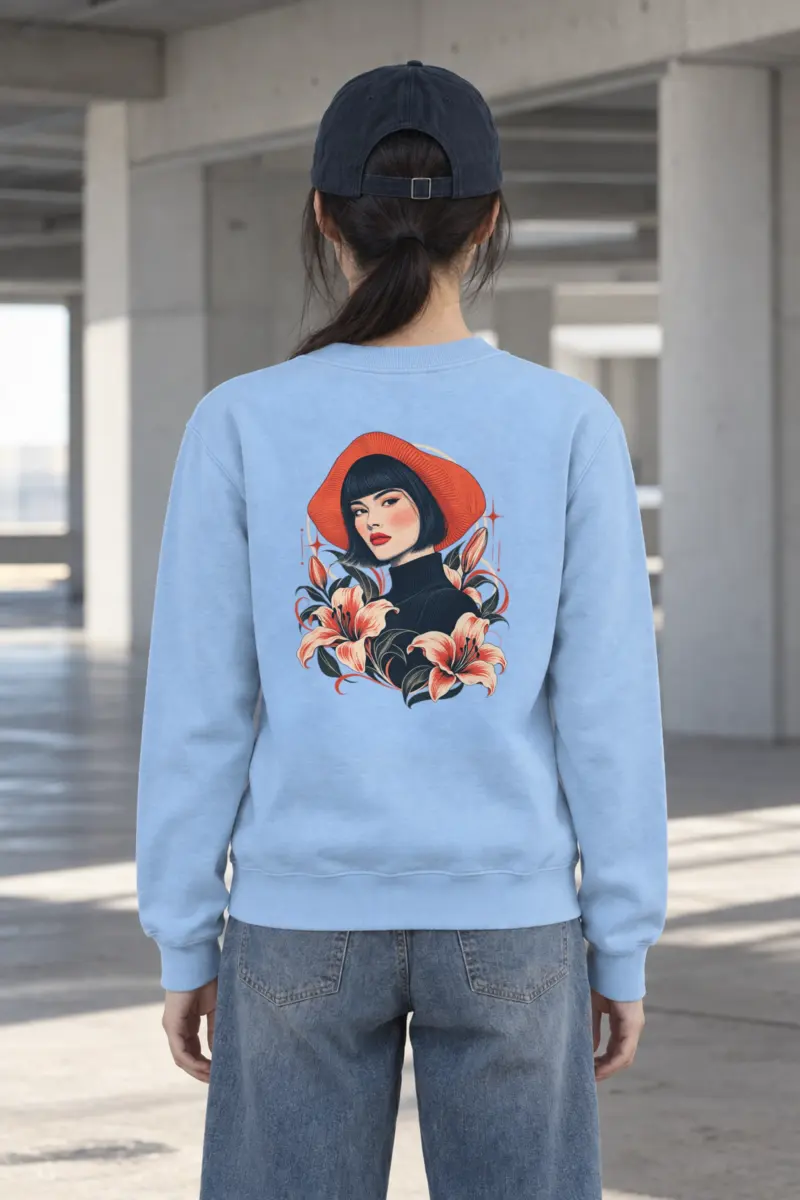"Lily Hat Muse" Heavy Blend Unisex Crewneck Sweatshirt