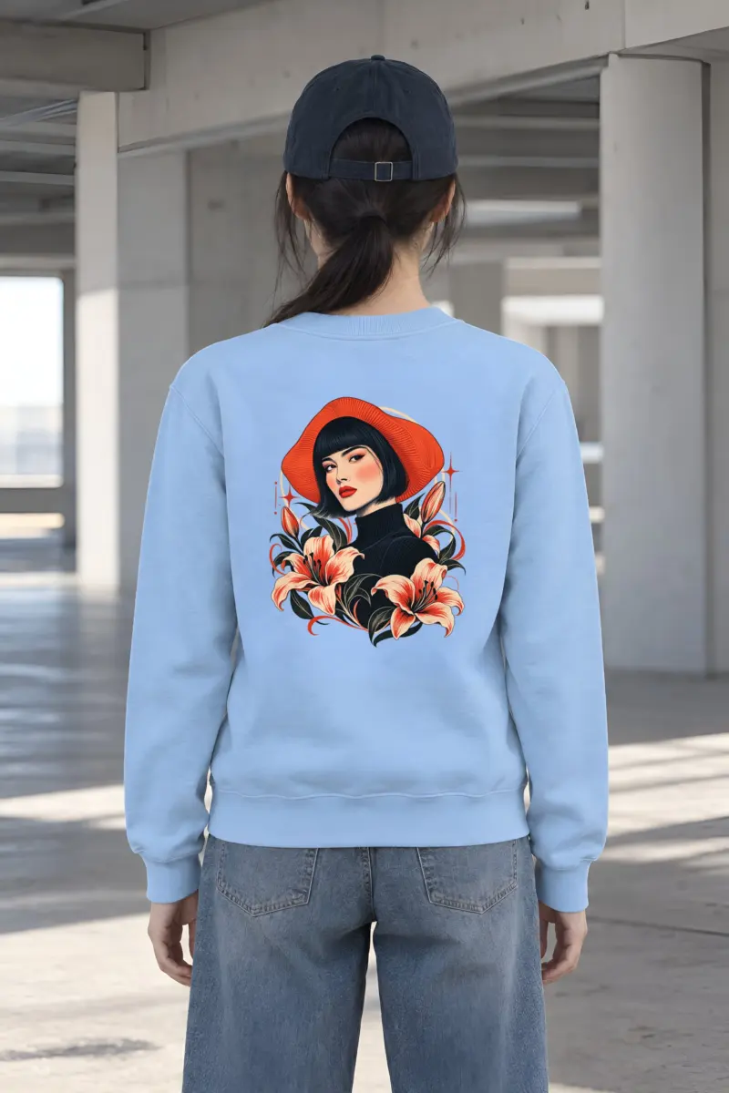 "Lily Hat Muse" Heavy Blend Unisex Crewneck Sweatshirt
