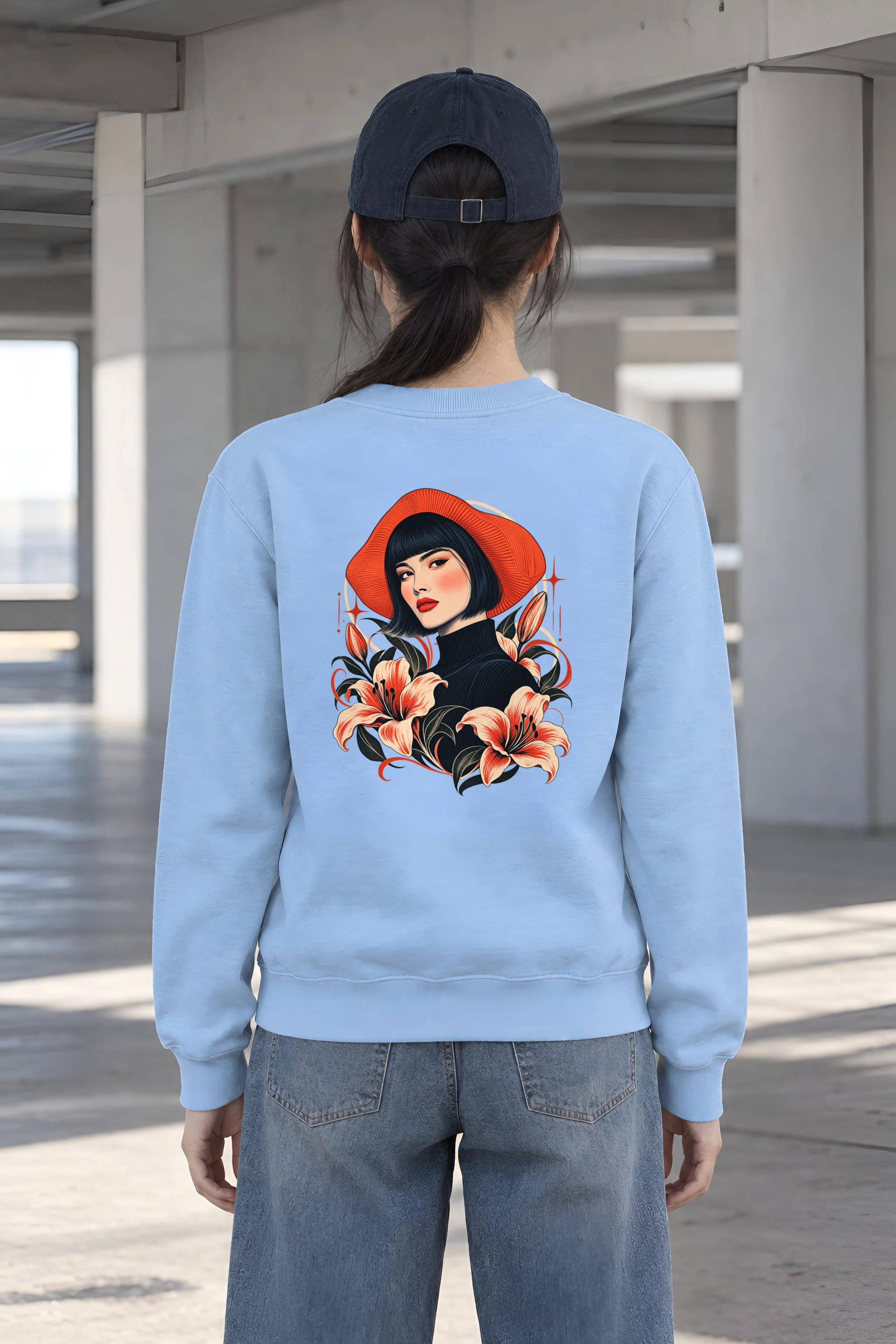 "Lily Hat Muse" Heavy Blend Unisex Crewneck Sweatshirt
