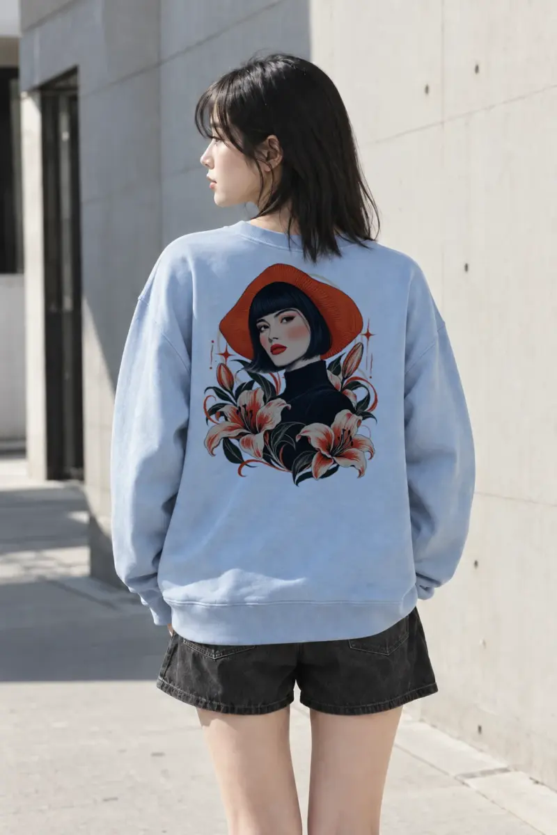 "Lily Hat Muse" Heavy Blend Unisex Crewneck Sweatshirt | Gildan 18000