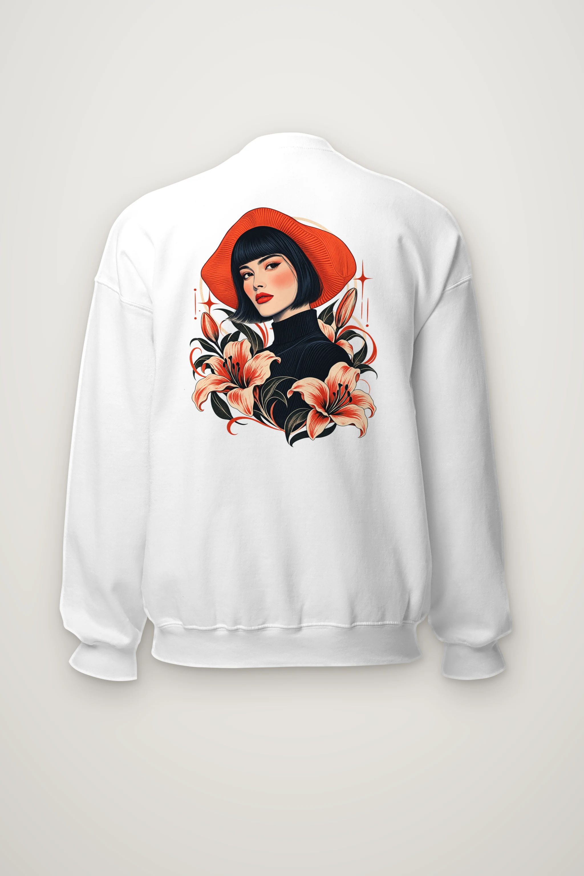 "Lily Hat Muse" Heavy Blend Unisex Crewneck Sweatshirt