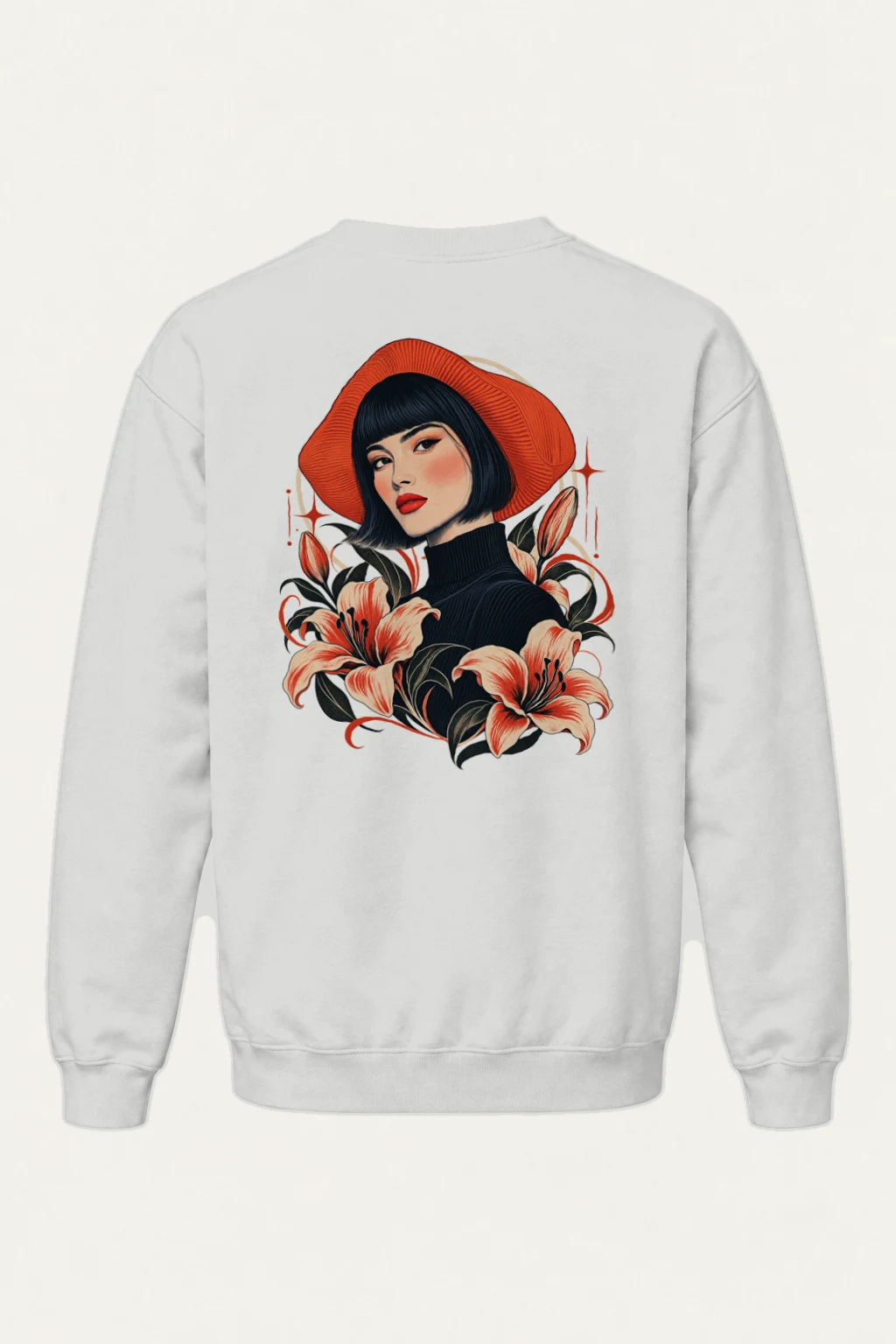 "Lily Hat Muse" Heavy Blend Unisex Crewneck Sweatshirt | Gildan 18000