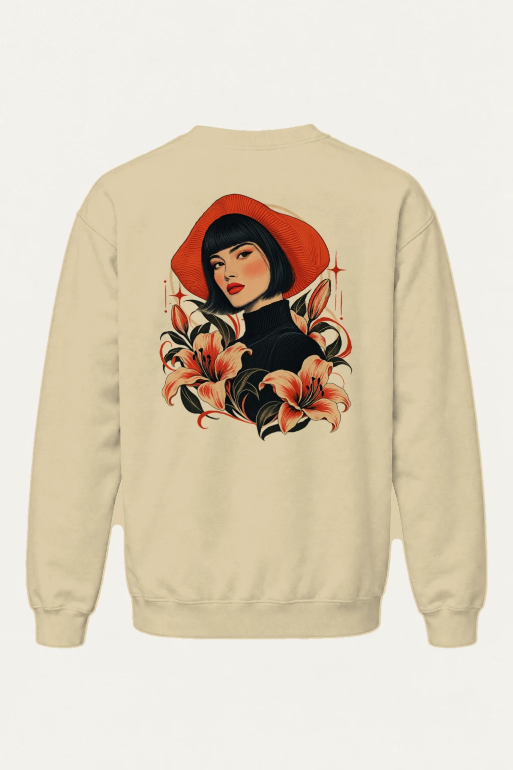 "Lily Hat Muse" Heavy Blend Unisex Crewneck Sweatshirt | Gildan 18000