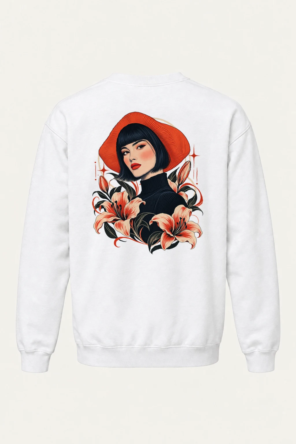 "Lily Hat Muse" Heavy Blend Unisex Crewneck Sweatshirt | Gildan 18000