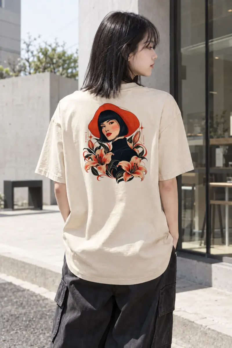 "Lily Noir" Heavyweight Unisex Crewneck T-shirt | Gildan 5000