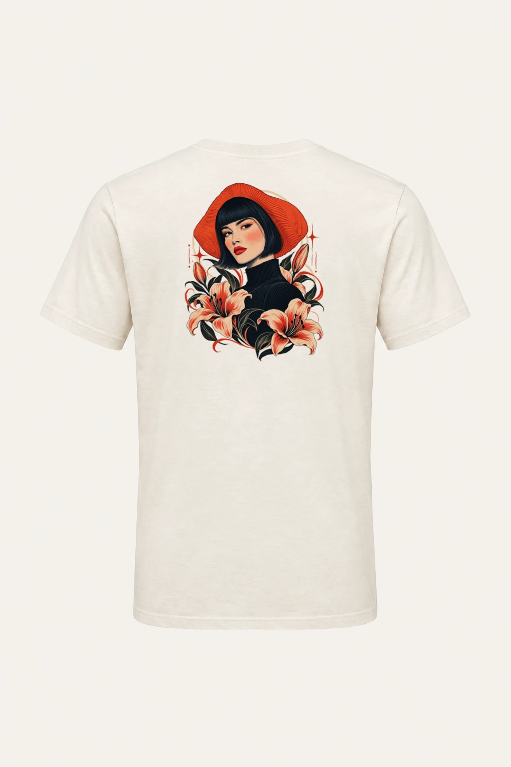 "Lily Noir" Heavyweight Unisex Crewneck T-shirt | Gildan 5000