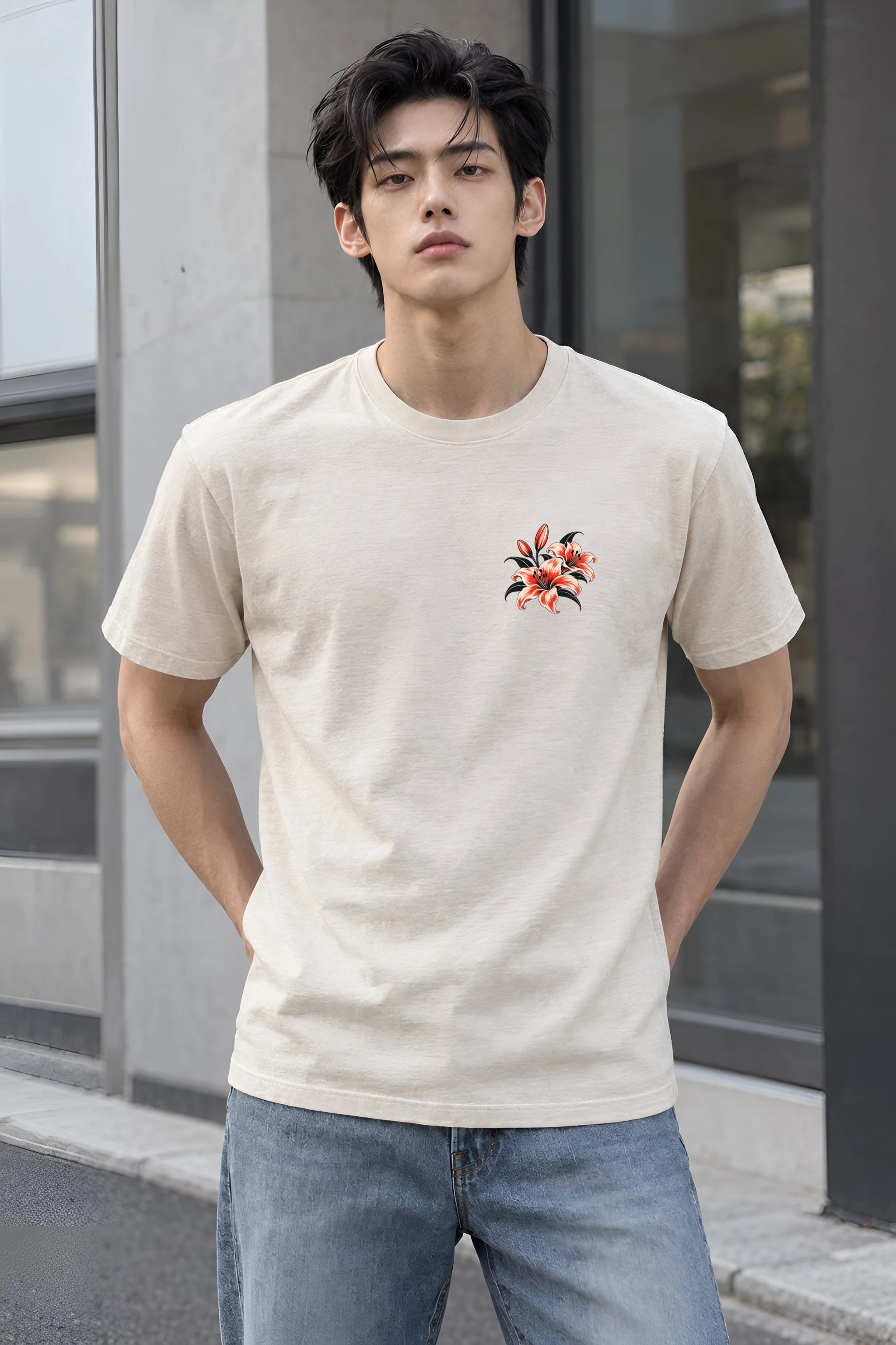 "Lily Noir" Heavyweight Unisex Crewneck T-shirt
