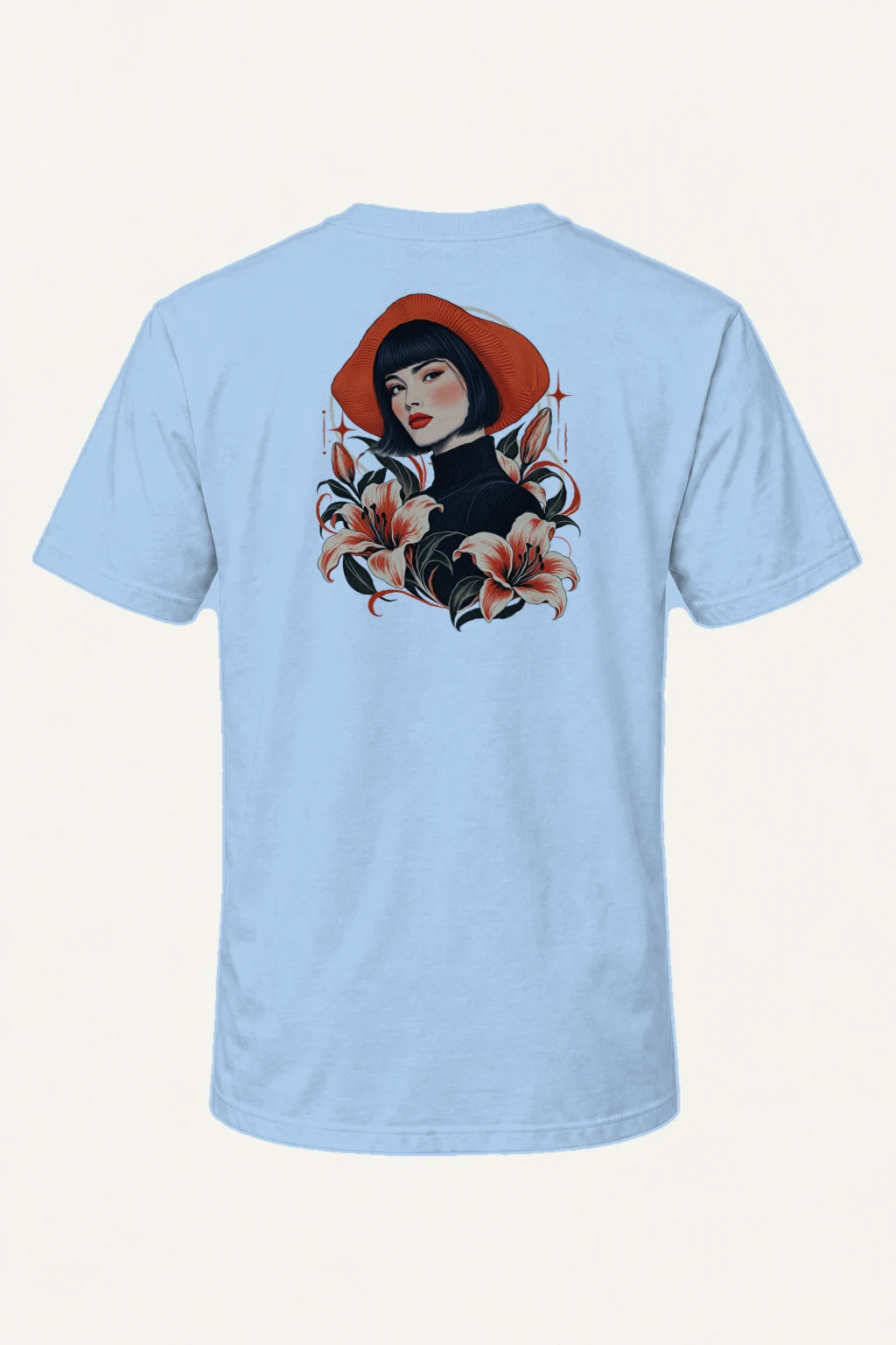 "Lily Noir" Heavyweight Unisex Crewneck T-shirt | Gildan 5000